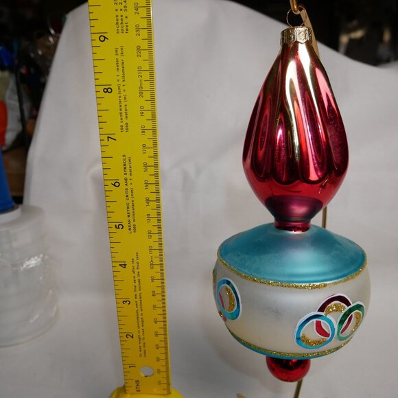 Radko "Eternal Flame" Olympic Torch Motif Triple Drop Ornament Rare Vintage ~8" - Picture 10 of 10